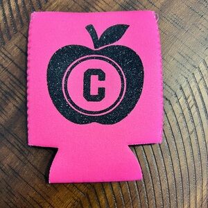 NWOT  Pink Apple Koozie with ‘C’ initial.